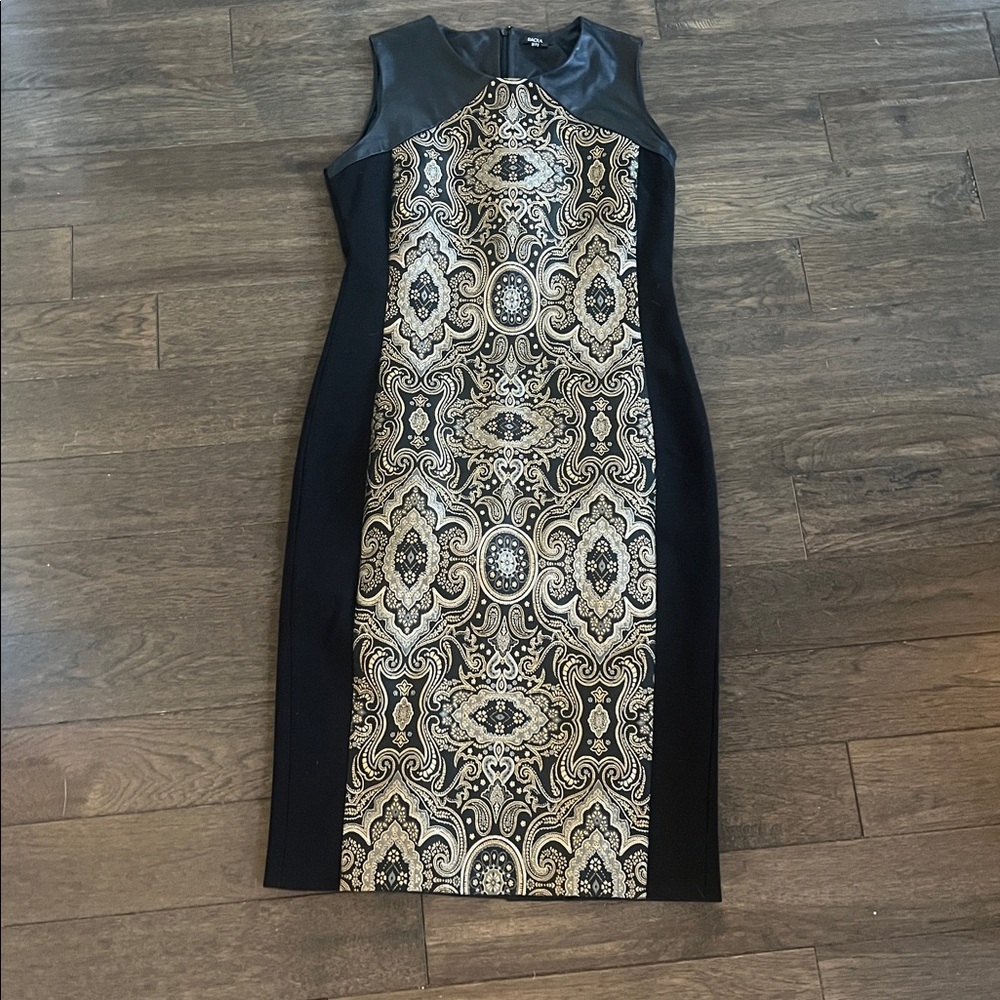 Raoul Black Leather sleeveless black dress size 10